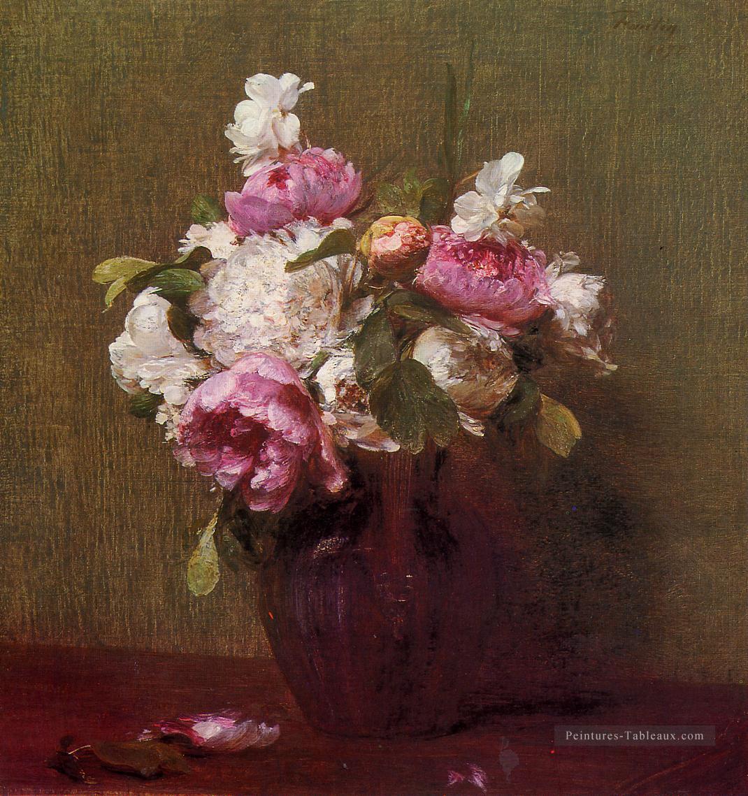 Pivoines et roses blanches Narcissus Henri Fantin Latour Peintures à l'huile